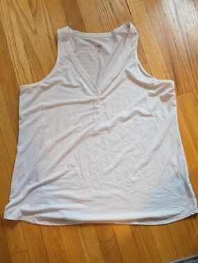 torrid White V-Neck Button Tank Top for Women